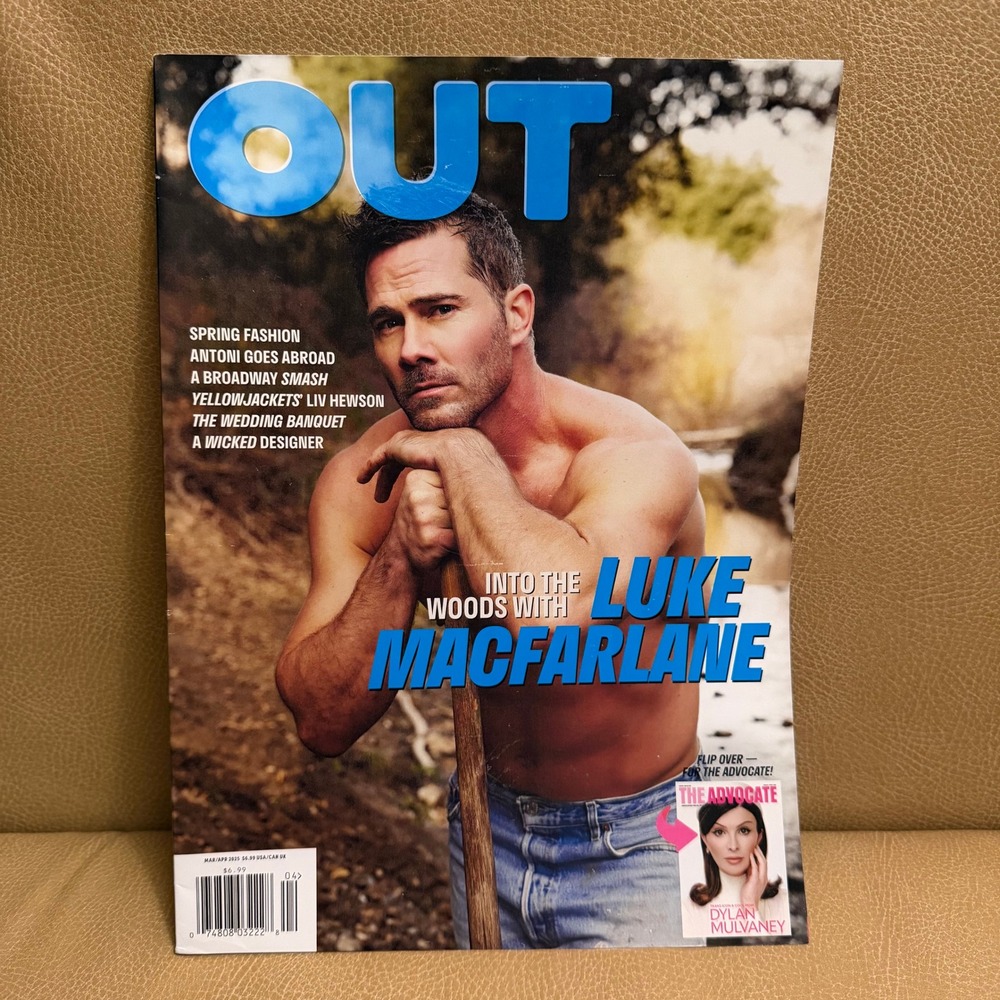 OUT Magazine March April 2025 Luke Macfarlane Dylan Mulvaney The Advocate Cover